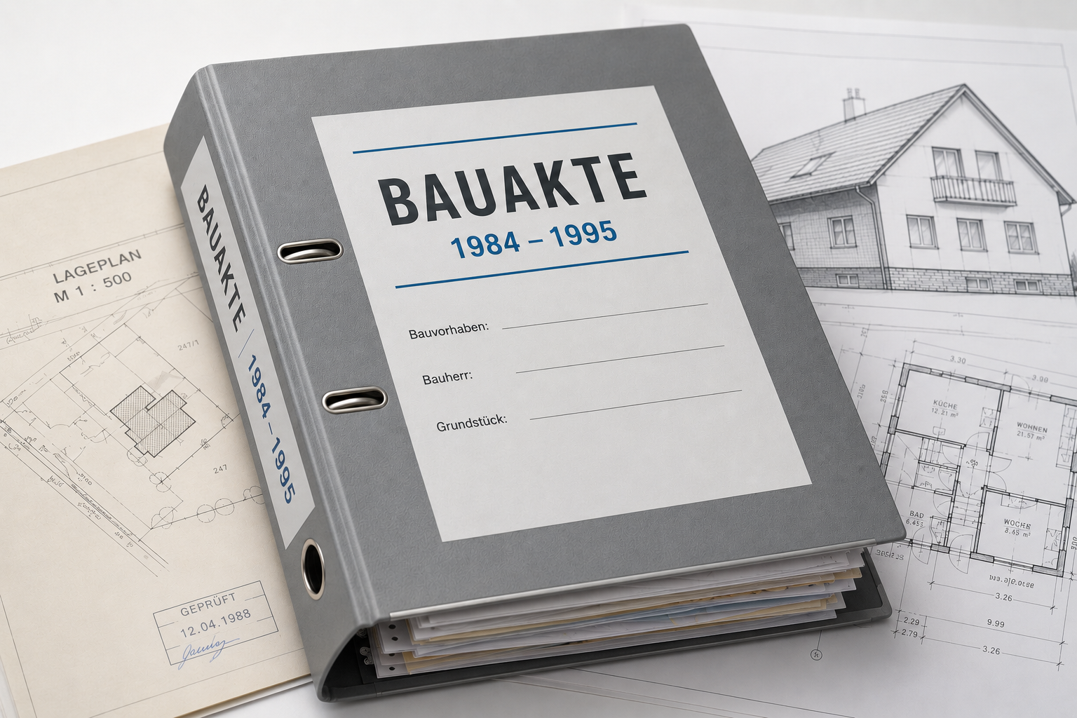 Illustration einer Bauakte