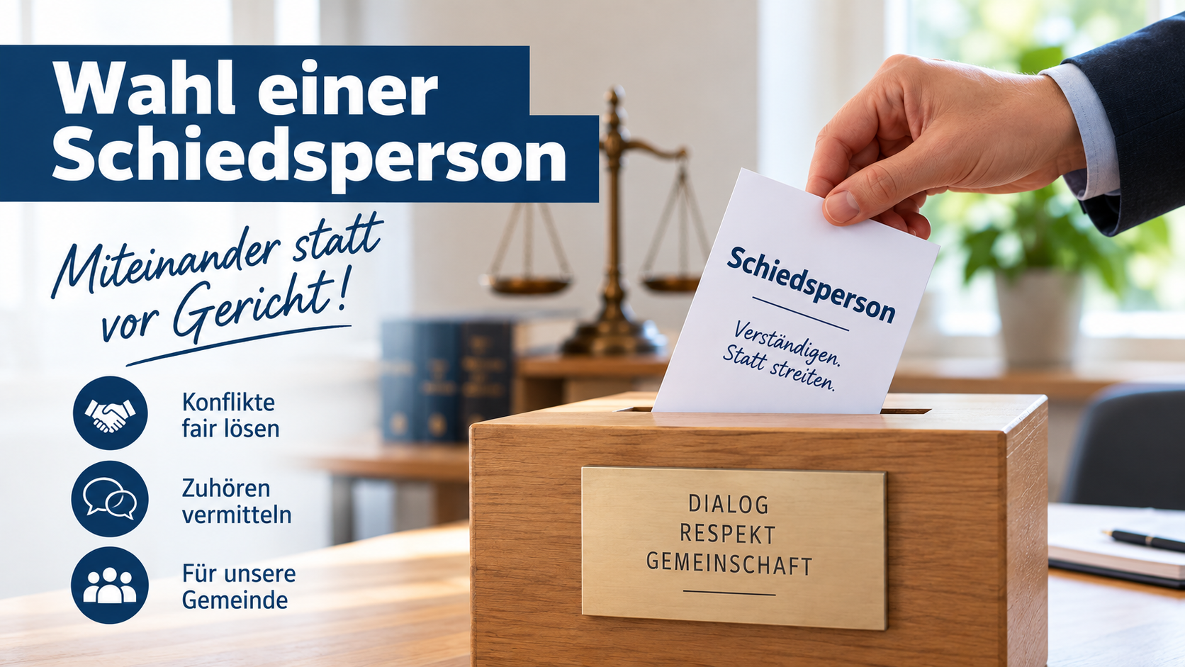 Symbolische Darstellung der Wahl einer Schiedsperson