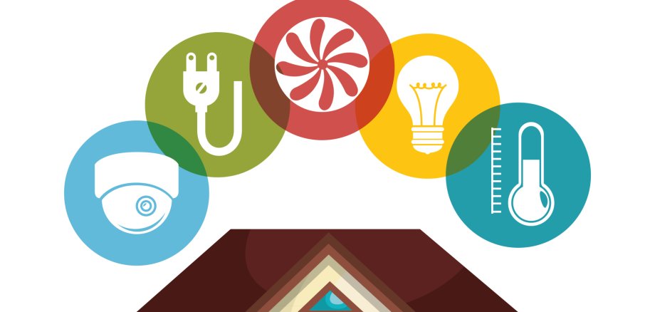 smart home technology set icons